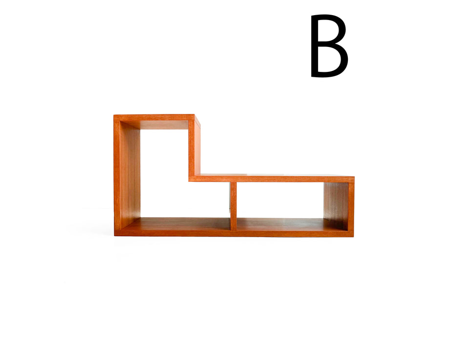 【B】Teakwood L-shaped Open Shelf/チーク材 L字型 スライド オープンシェルフ テレビボード 収納家具