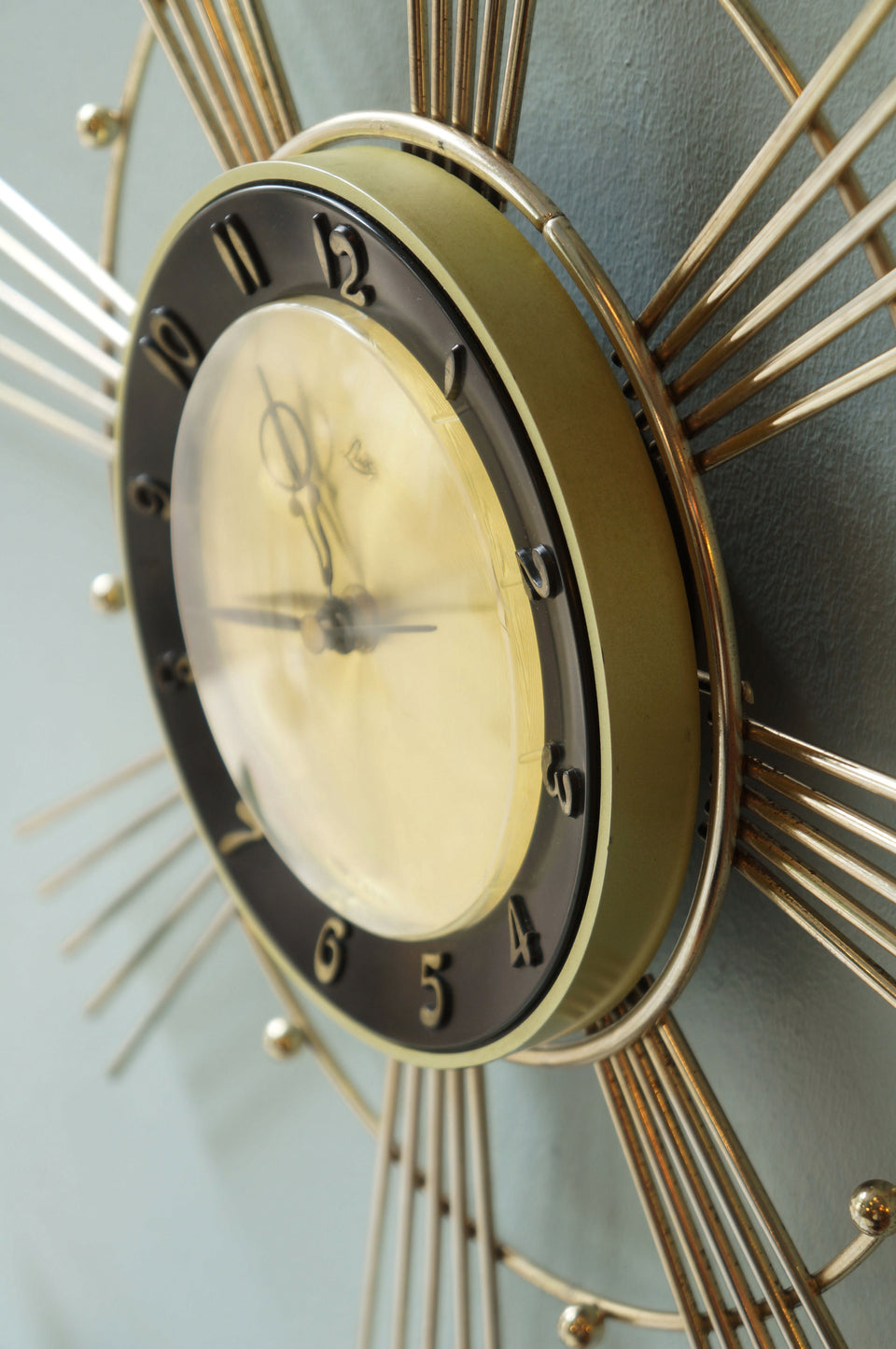 アメリカヴィンテージ サンバースト ウォールクロック 壁掛け時計/US Vintage Lux Sunburst Wall Clock –  FURUICHI/古一