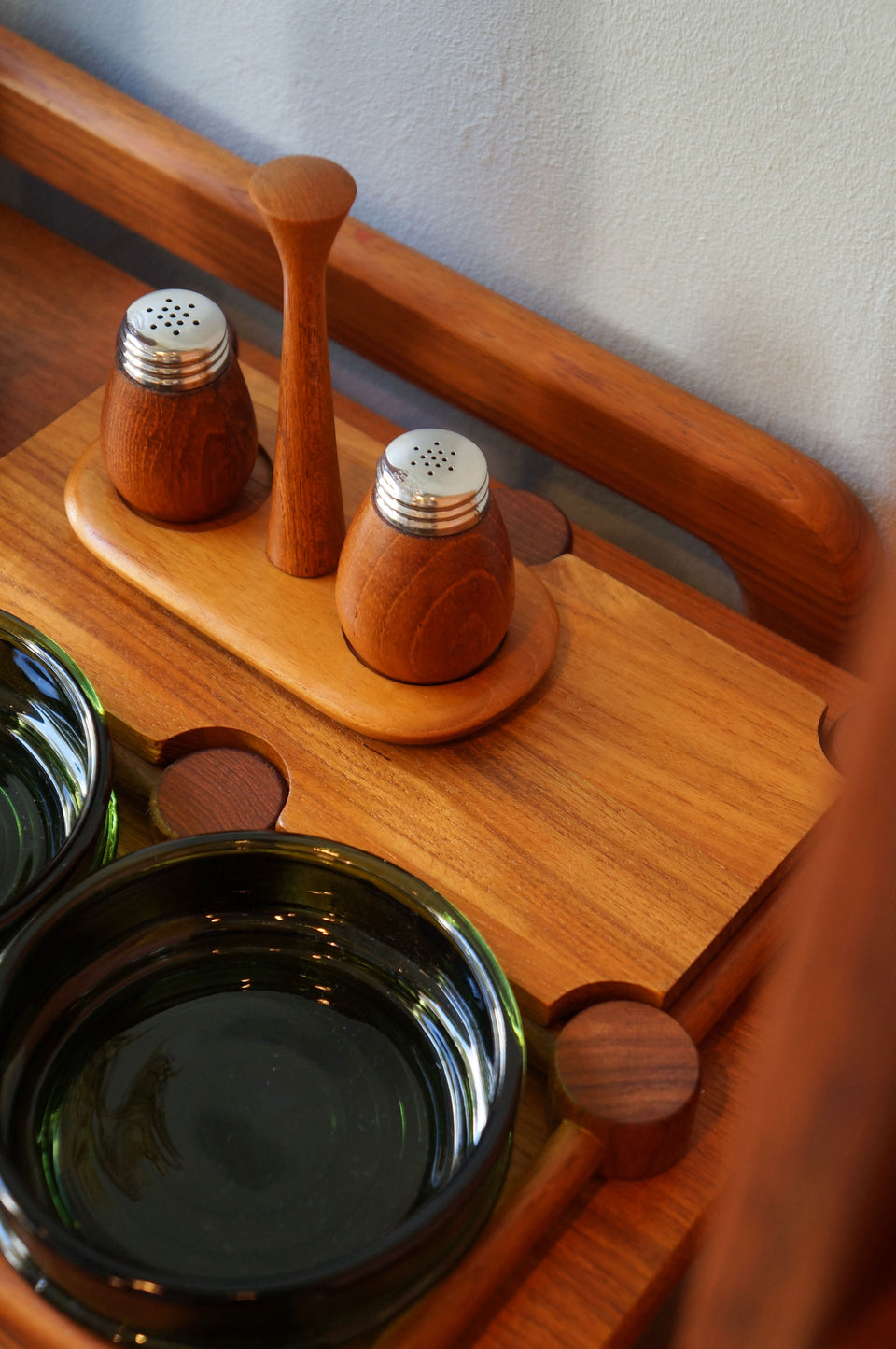 NISSEN Teak Glass Tray Danish Vintage/ニッセン チーク材 ガラス トレイ デンマークヴィンテージ