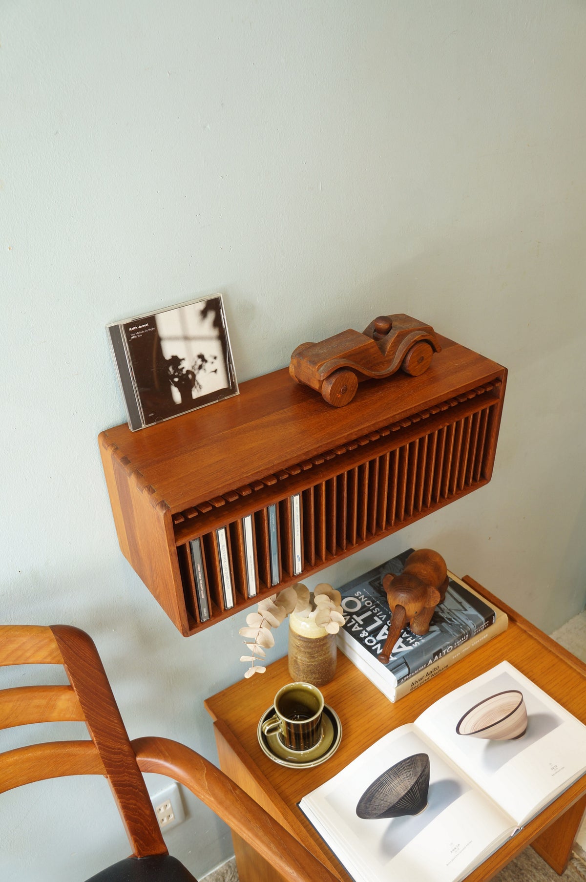 ヴィンテージ CDホルダー チーク材/Vintage Teakwood CD Holder