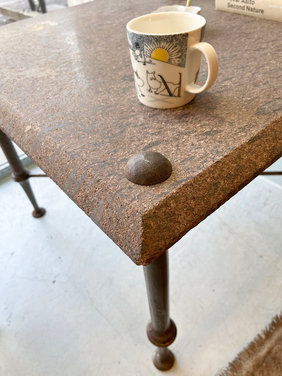 Vintage Stone Top Iron Leg Center Table/ヴィンテージ センターテーブル ストーントップ ミッドセンチュリーモダン