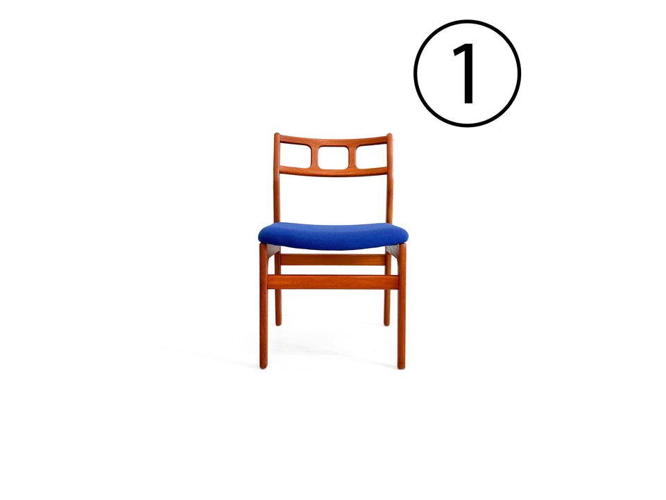 ①Vintage D-Scan Dining Chair Teakwood Blue