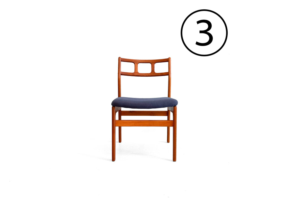③Vintage D-Scan Dining Chair Teakwood Gray
