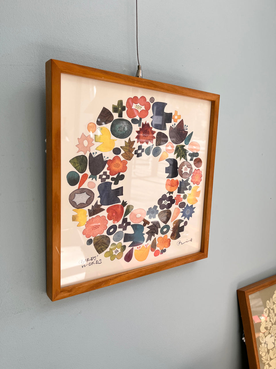 BIRDS' WORDS WREATH Graphic Poster Frame/バーズワーズ リース ポスター アート 額 IDEE