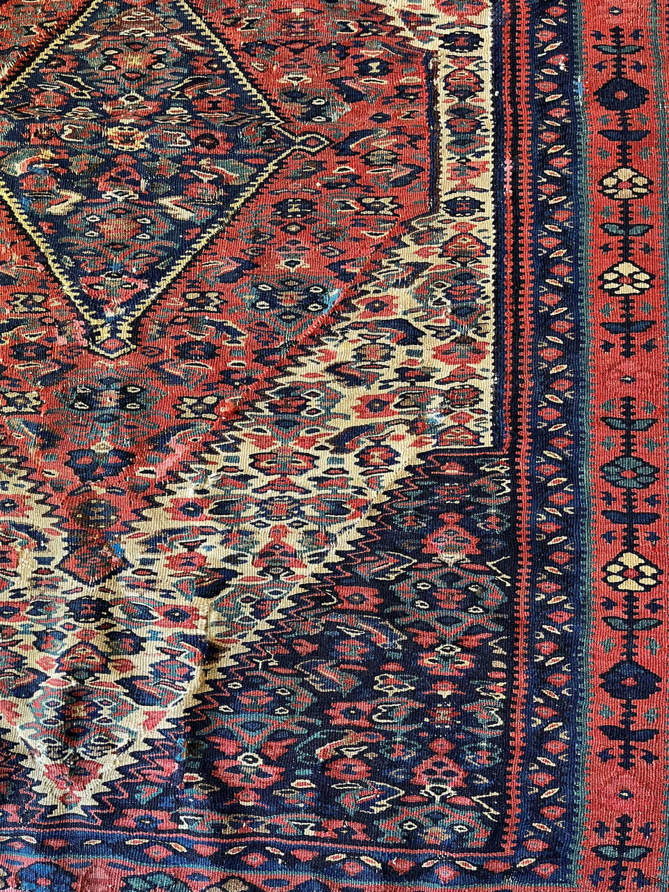 Old Kilim Rug Persian Carpet/オールドキリム ペルシャ絨毯 ラグ カーペット