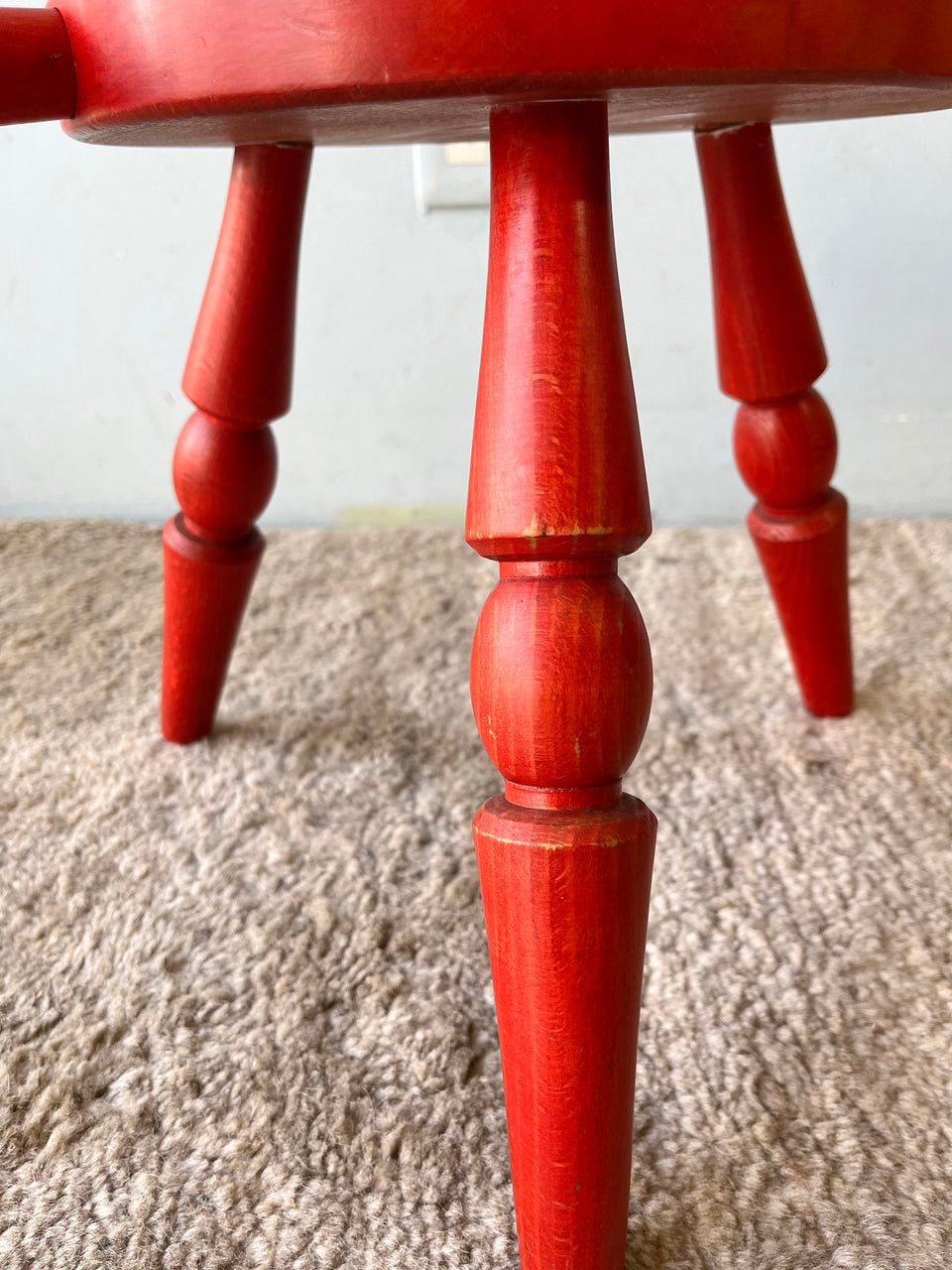 HIDA Milk Stool Red Japanese Modern/飛騨産業 ミルクスツール キツツキマーク 花台 椅子 ヴィンテージ