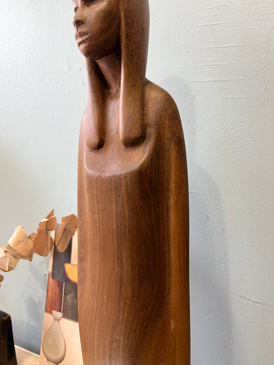 Vintage Wooden Female Sculpture/ヴィンテージ 木製彫刻 木彫り 女性像 インテリア