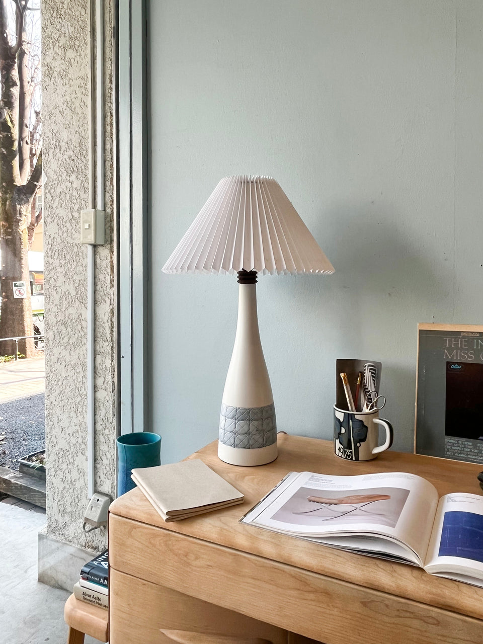 Vintage Pottery Vase Lamp Scandinavian Style/ヴィンテージ 陶器ランプ 北欧スタイル レトロ 照明